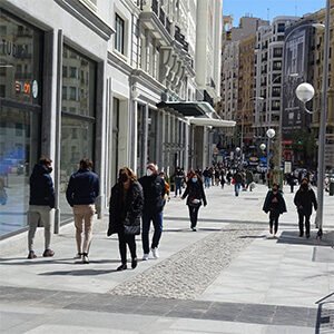 Plaza de España durante la pandemia por Coronavirus